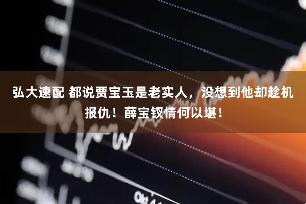 弘大速配 都说贾宝玉是老实人，没想到他却趁机报仇！薛宝钗情何以堪！
